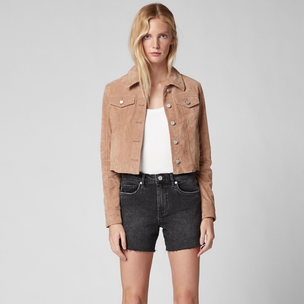 BLANKNYC cropped hazelnut suede jacket small